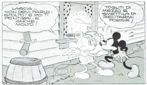 Combate entre Mickey Mouse y su ángel de la guarda, Con aureola abollada (1934). © Walt Disney Prod.